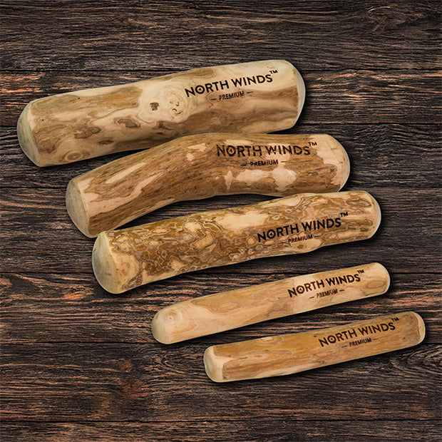 North Winds Premium Timberborn Coffee Wood - Small Dog Chew, Case of 25