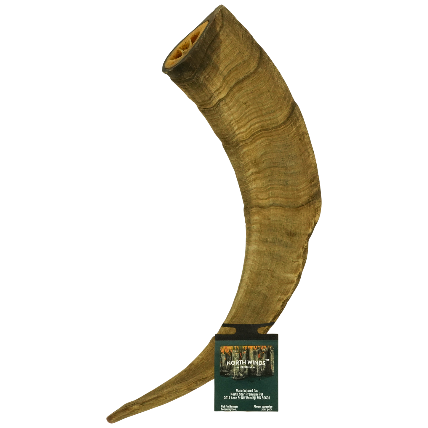 North Winds Premium Uplander Goat Horn - Large Dog Chew, Case of 15