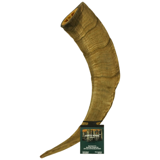 North Winds Premium Uplander Goat Horn - Large Dog Chew, Case of 15